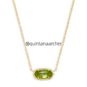Elisa Gold Pendant Necklace in Peridot Illusion
